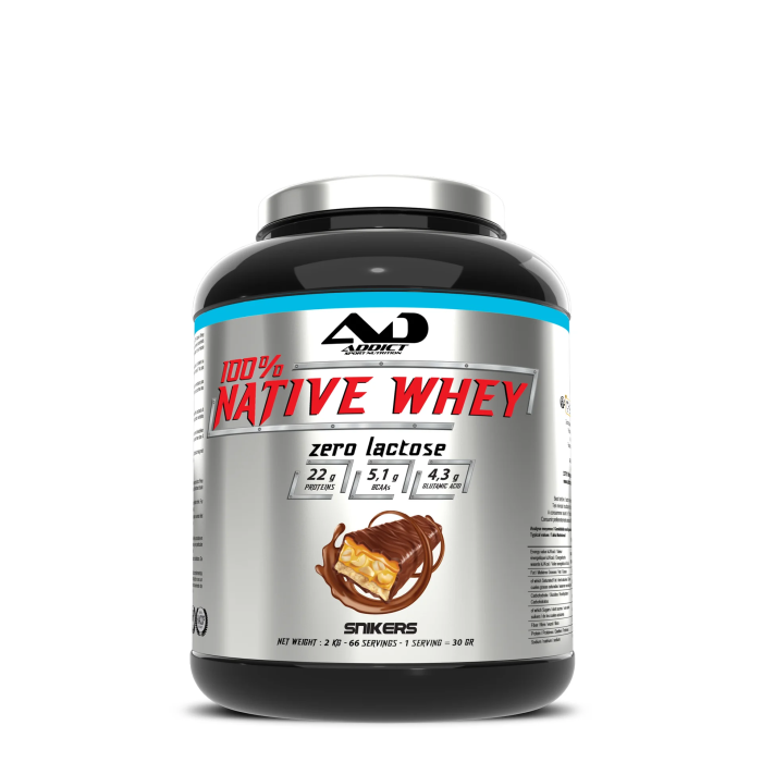 Whey Protéine 100% Native - 2kg | Addict Sport Nutrition