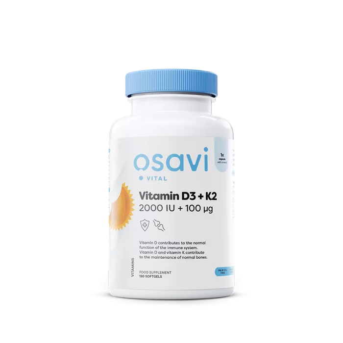 Vitamin D3 + K2 - 120 gélules | Osavi