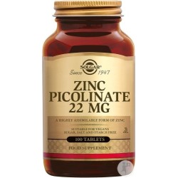 Zinc Picolinate 22mg - 100 tablettes | Solgar