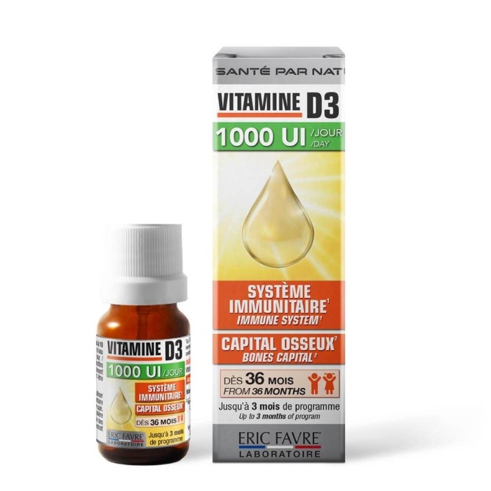 Vitamine D3 - Liquide - 1000 UI | Eric Favre